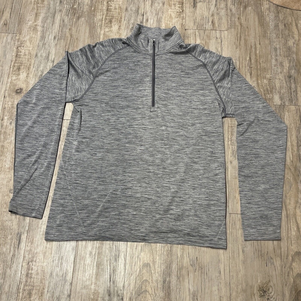 Lululemon 1/4 Zip Time To Get Dirty Dry Fit Pullover Men's‎ XXL Gray Long Sleeve